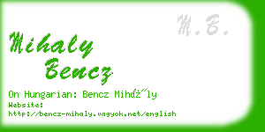 mihaly bencz business card